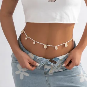 Bohemian Cowry Shell Tassel Seed Bead Waist Chain
