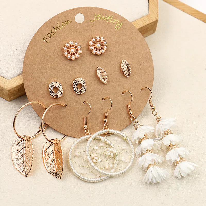 Bohemian gold large ring tassel earrings
