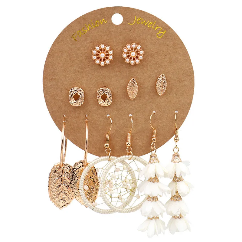 Bohemian gold large ring tassel earrings