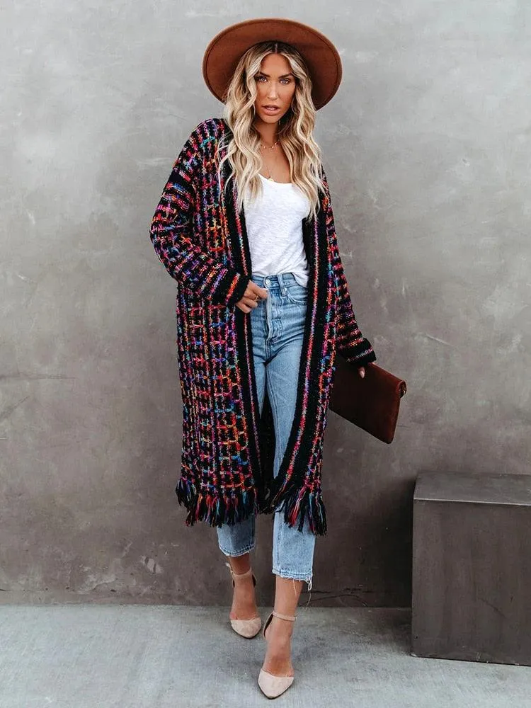 Bohemian Vintage Fringe Cardigan