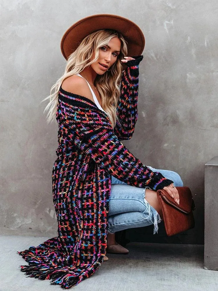 Bohemian Vintage Fringe Cardigan