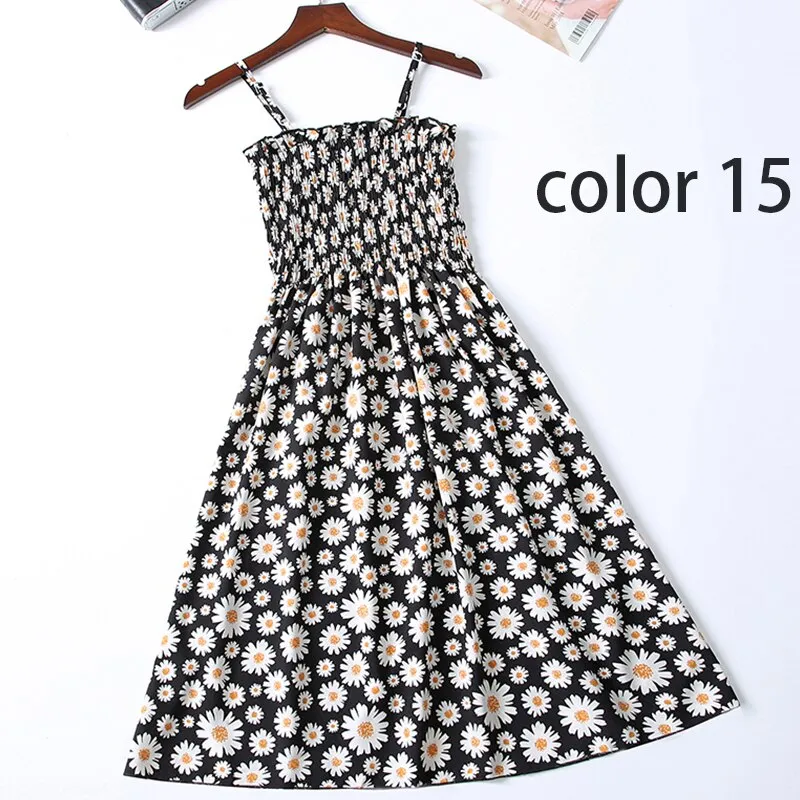 Boho Chic Summer Vintage Floral Print tassel Midi Strap boho Dress Women drawstring Beach rayon bohemian Dresses Vestidos