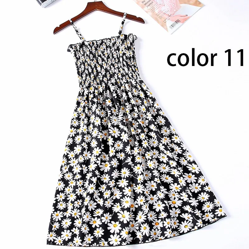 Boho Chic Summer Vintage Floral Print tassel Midi Strap boho Dress Women drawstring Beach rayon bohemian Dresses Vestidos