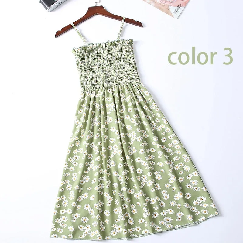 Boho Chic Summer Vintage Floral Print tassel Midi Strap boho Dress Women drawstring Beach rayon bohemian Dresses Vestidos
