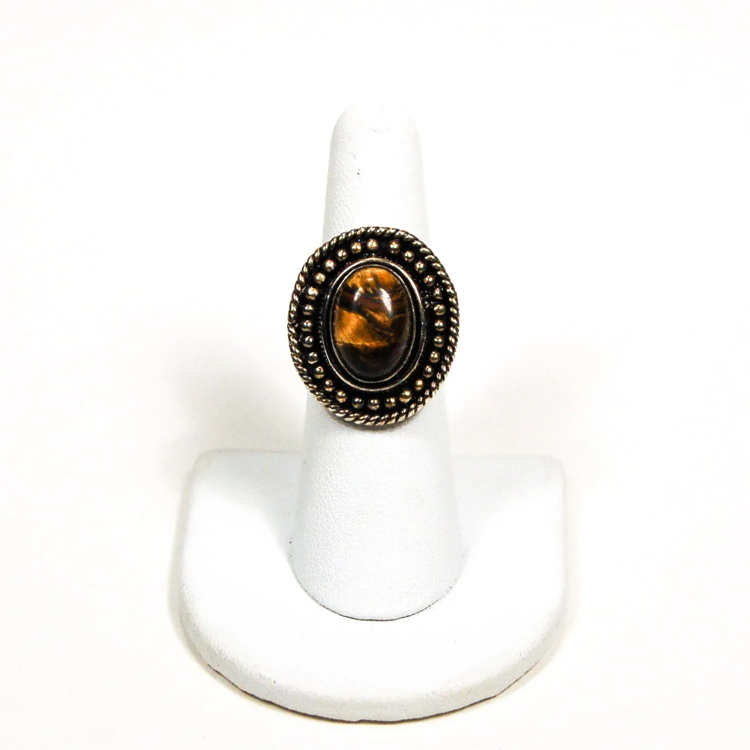Boho Tigers Eye Sterling Silver Statement Ring