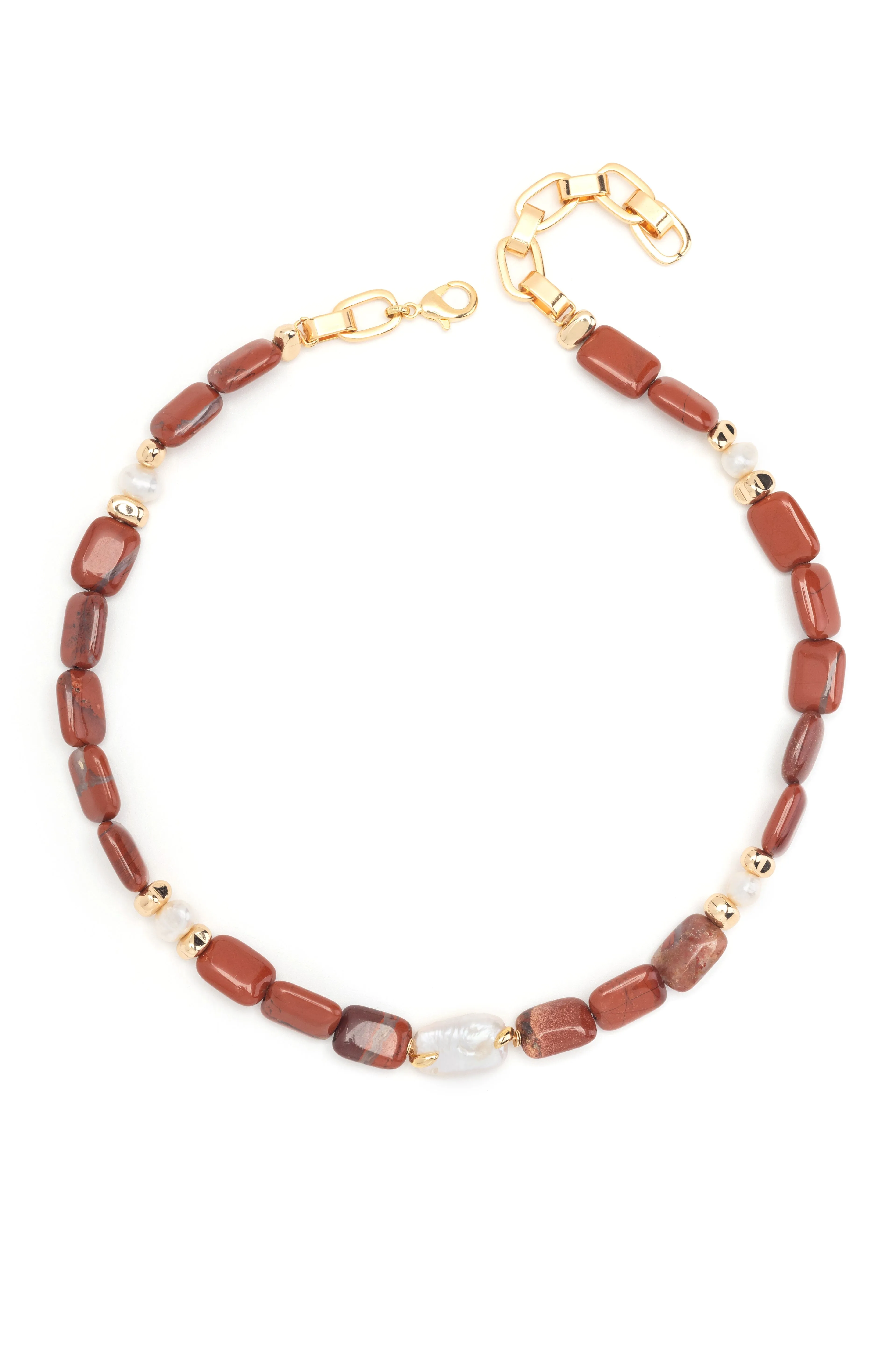 Brown Jasper Short Beaded Necklace