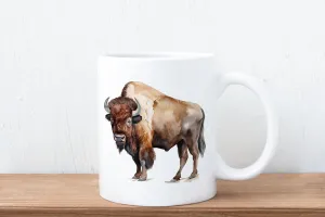 Buffalo mug, whimsical brown buffalo design ceramic cup for sassy coffee lovers, perfect gift for cowgirl or Western enthusiast | Wild West Chic collection