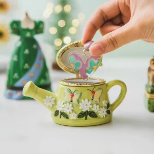 Butterfly Garden Teapot Trinket Box