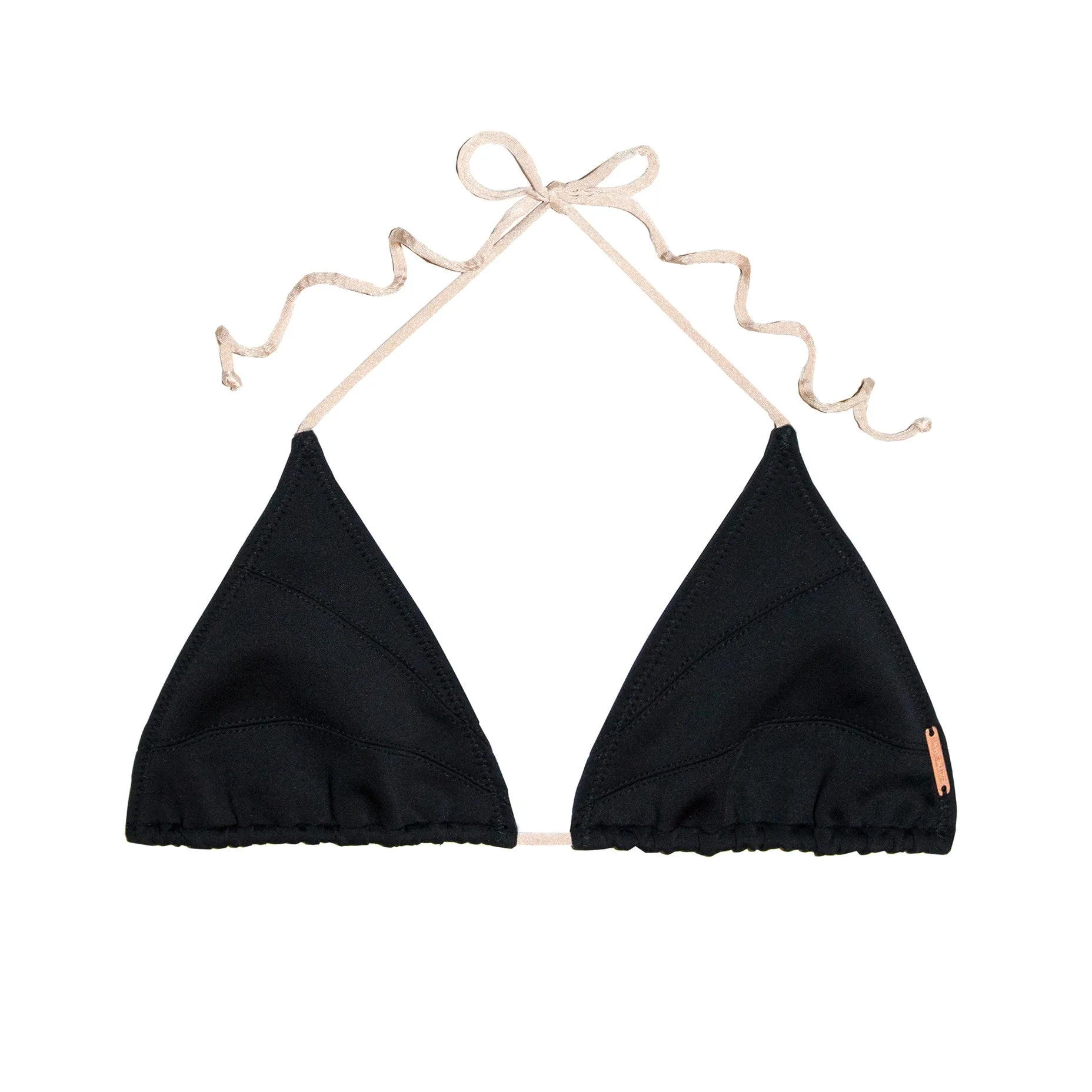 CALI DREAMING - Seamed Aries Top in Black Scuba