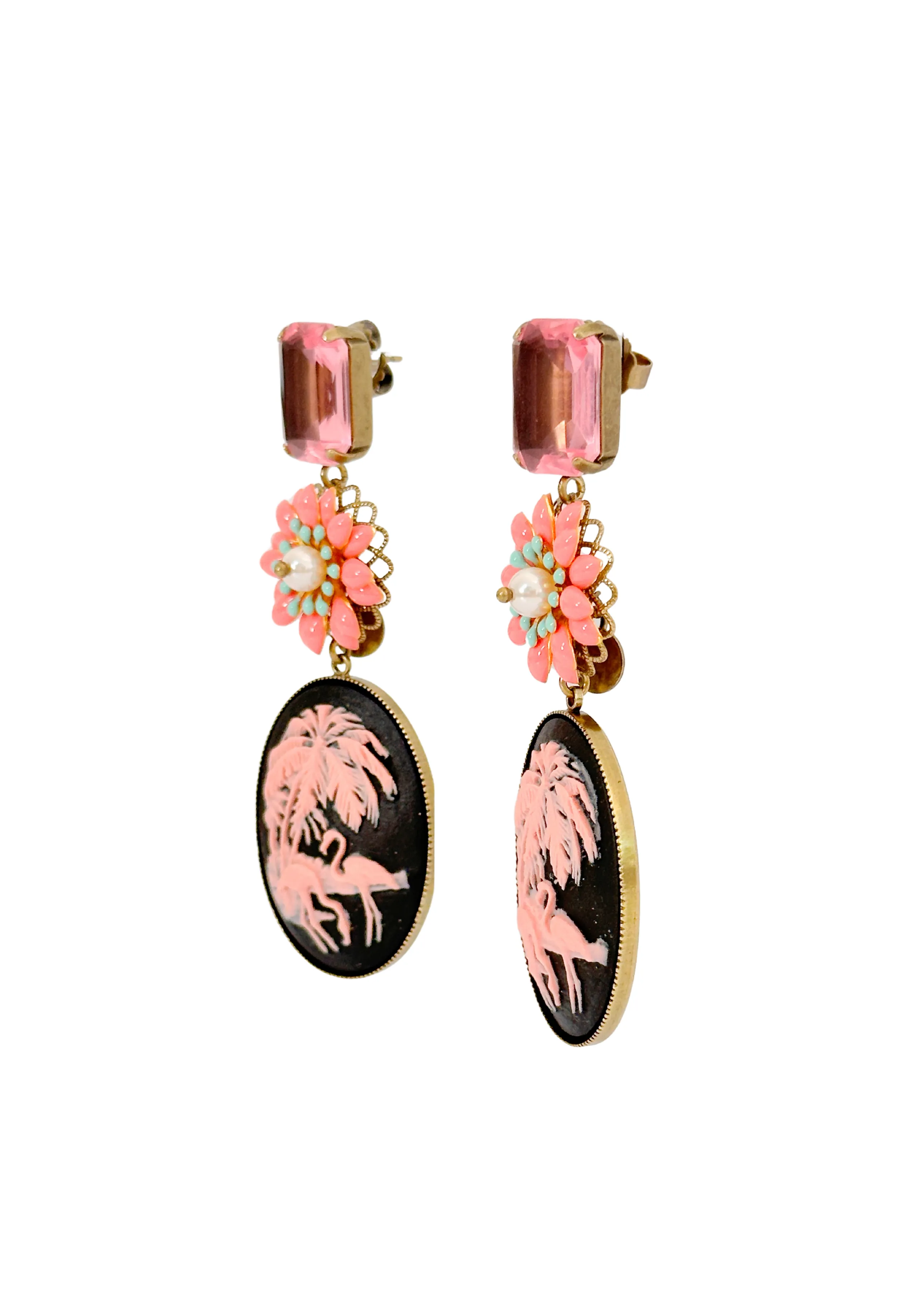 Cameo Camelia Earrings Pink