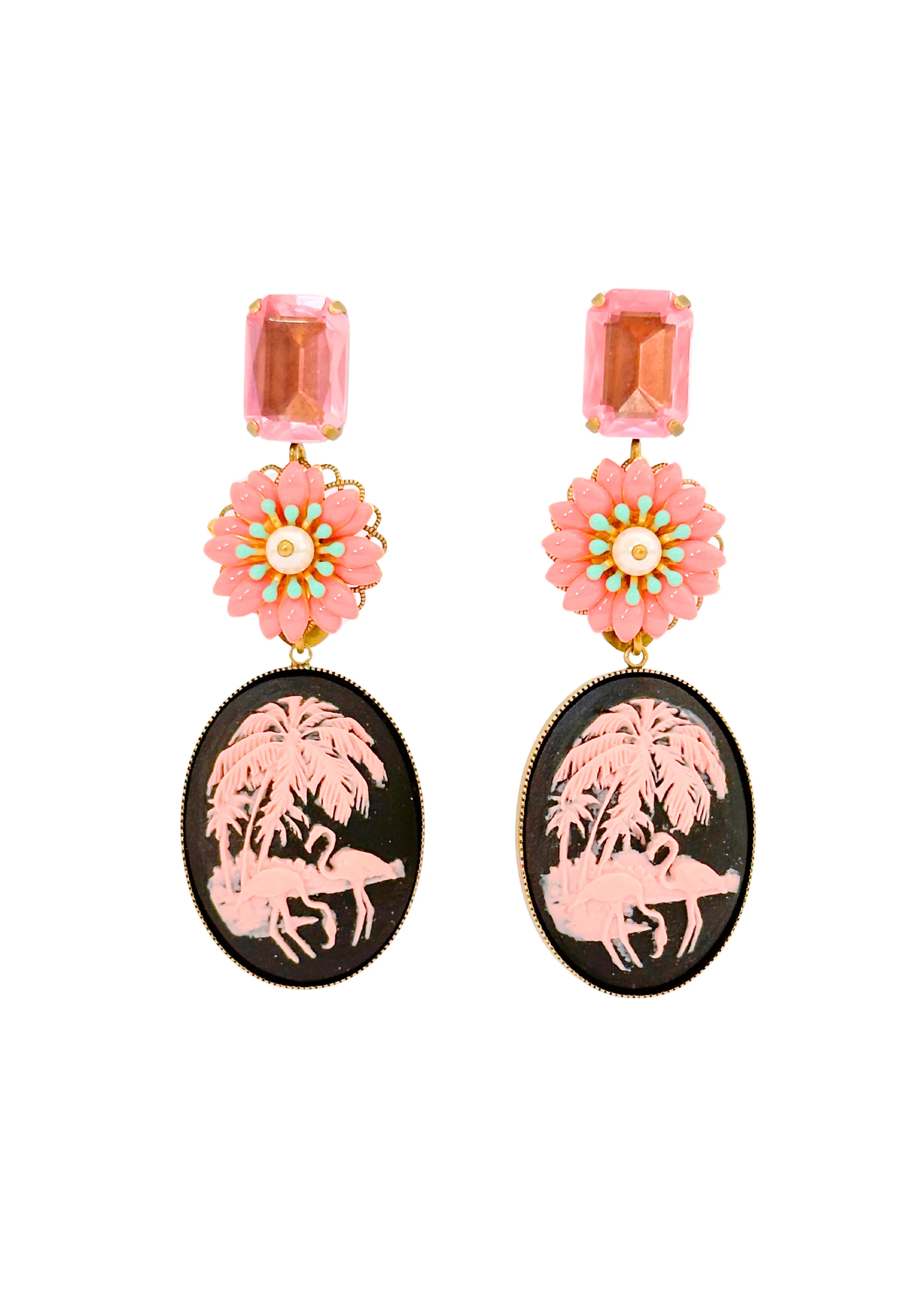 Cameo Camelia Earrings Pink
