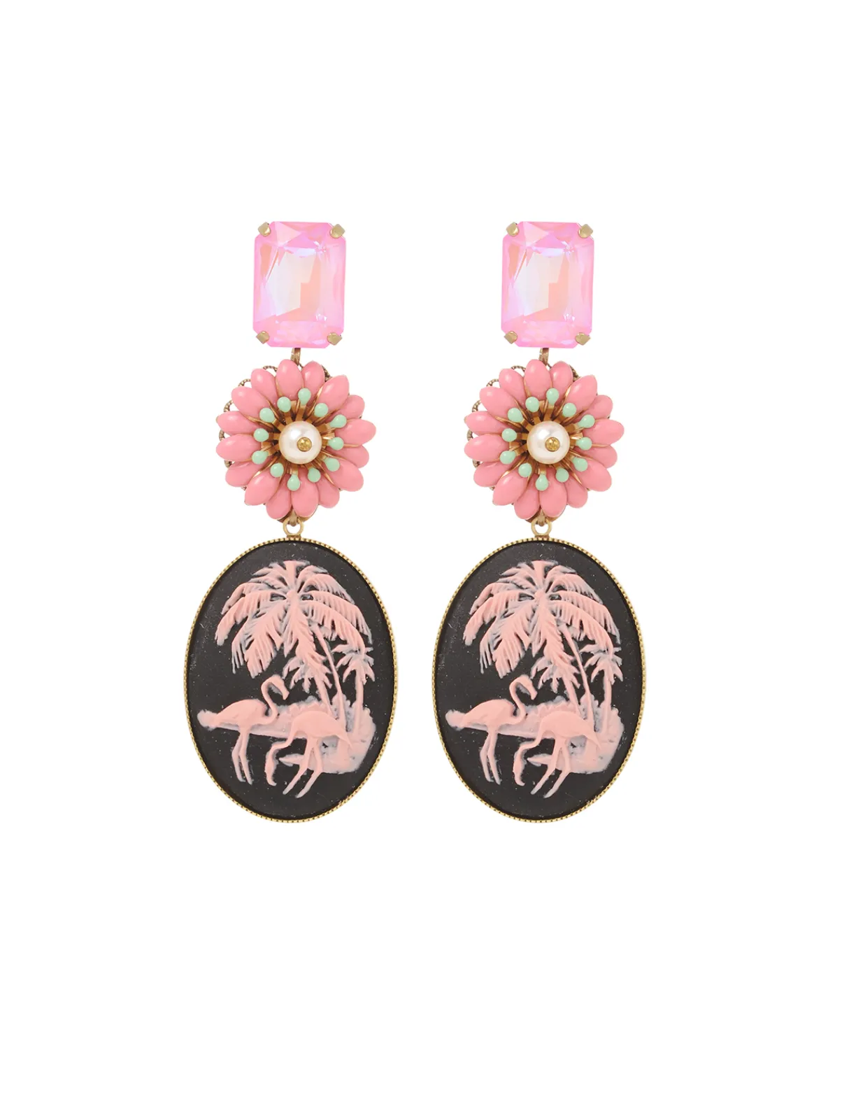 Cameo Camelia Earrings Pink