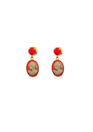 Cameo Petite Earrings Rouge