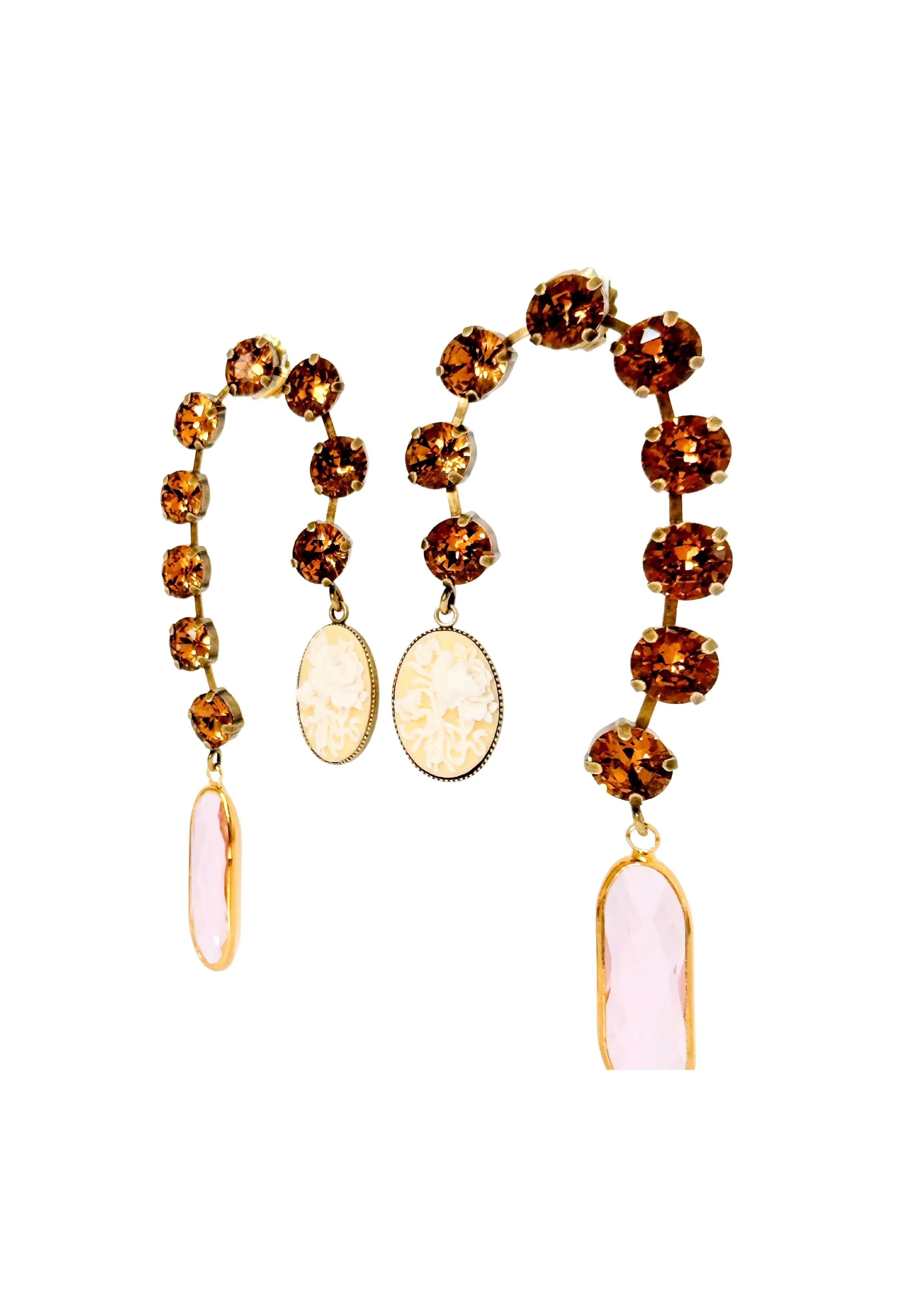 Cameo Waterfall Earrings Mink