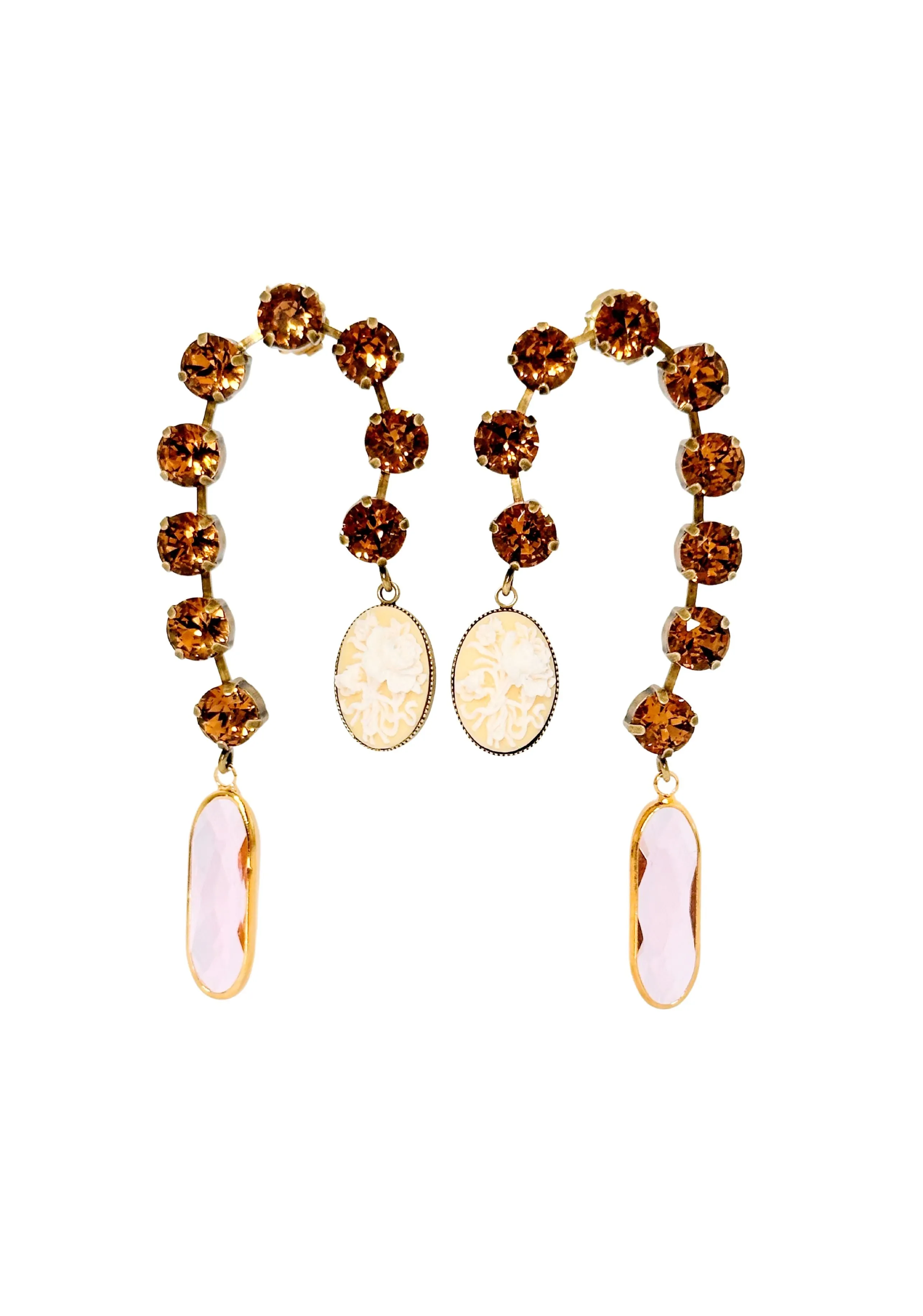 Cameo Waterfall Earrings Mink