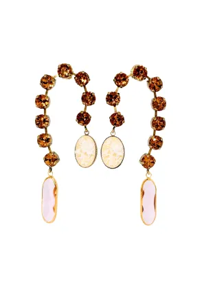 Cameo Waterfall Earrings Mink