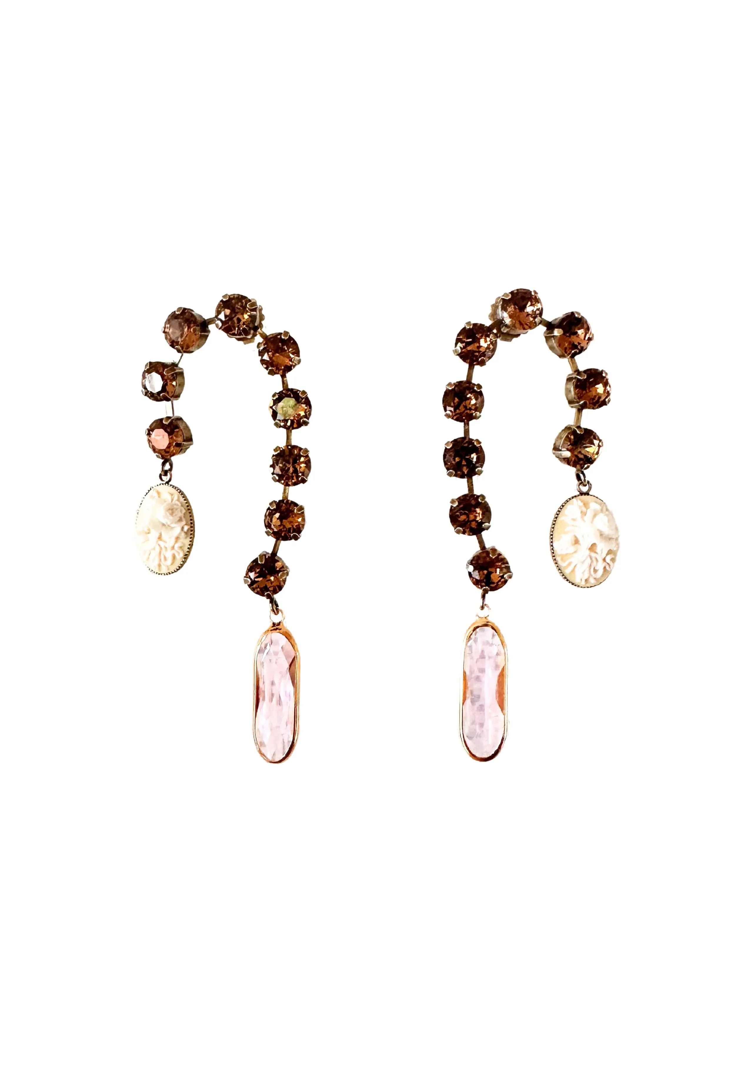 Cameo Waterfall Earrings Mink