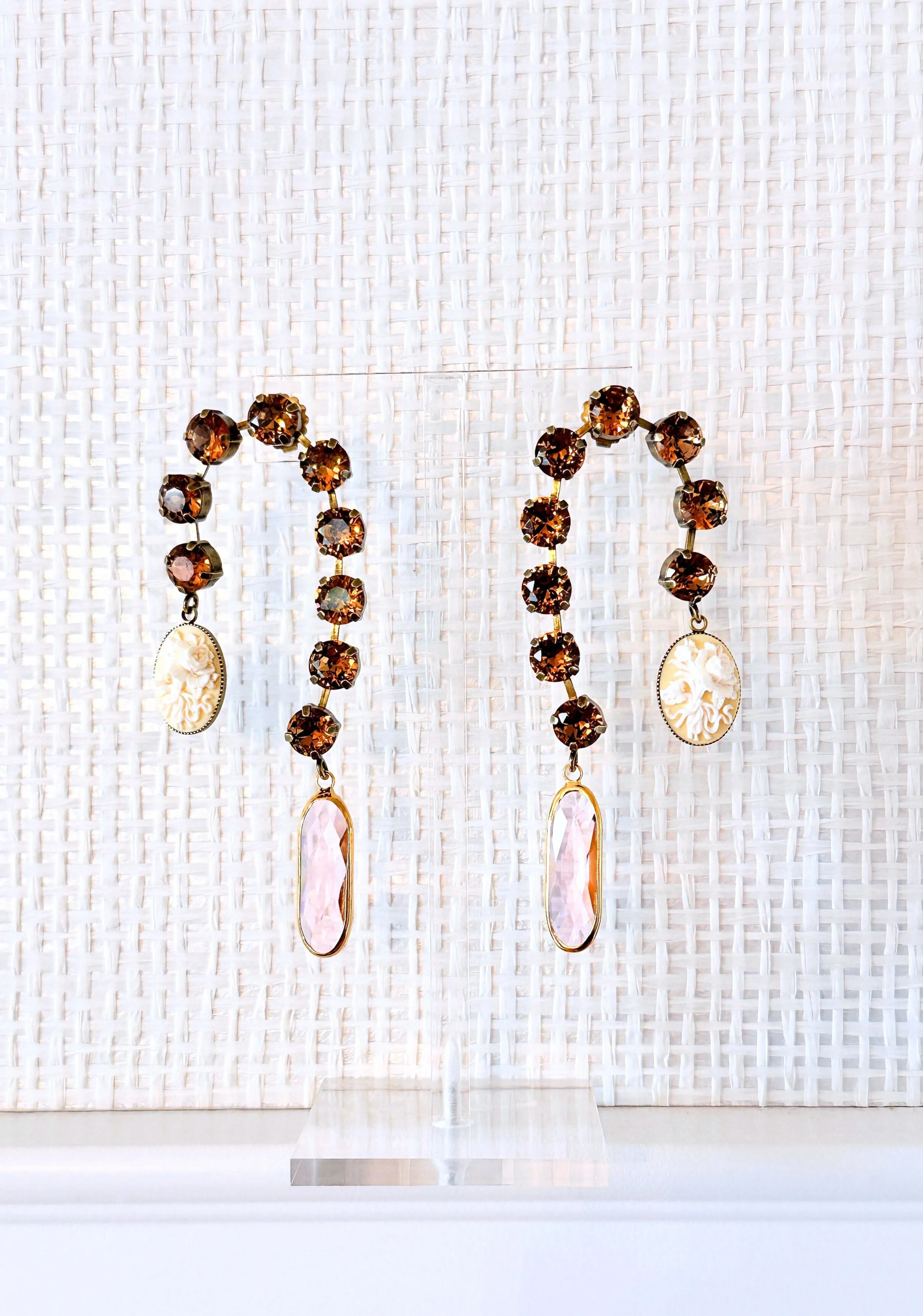 Cameo Waterfall Earrings Mink
