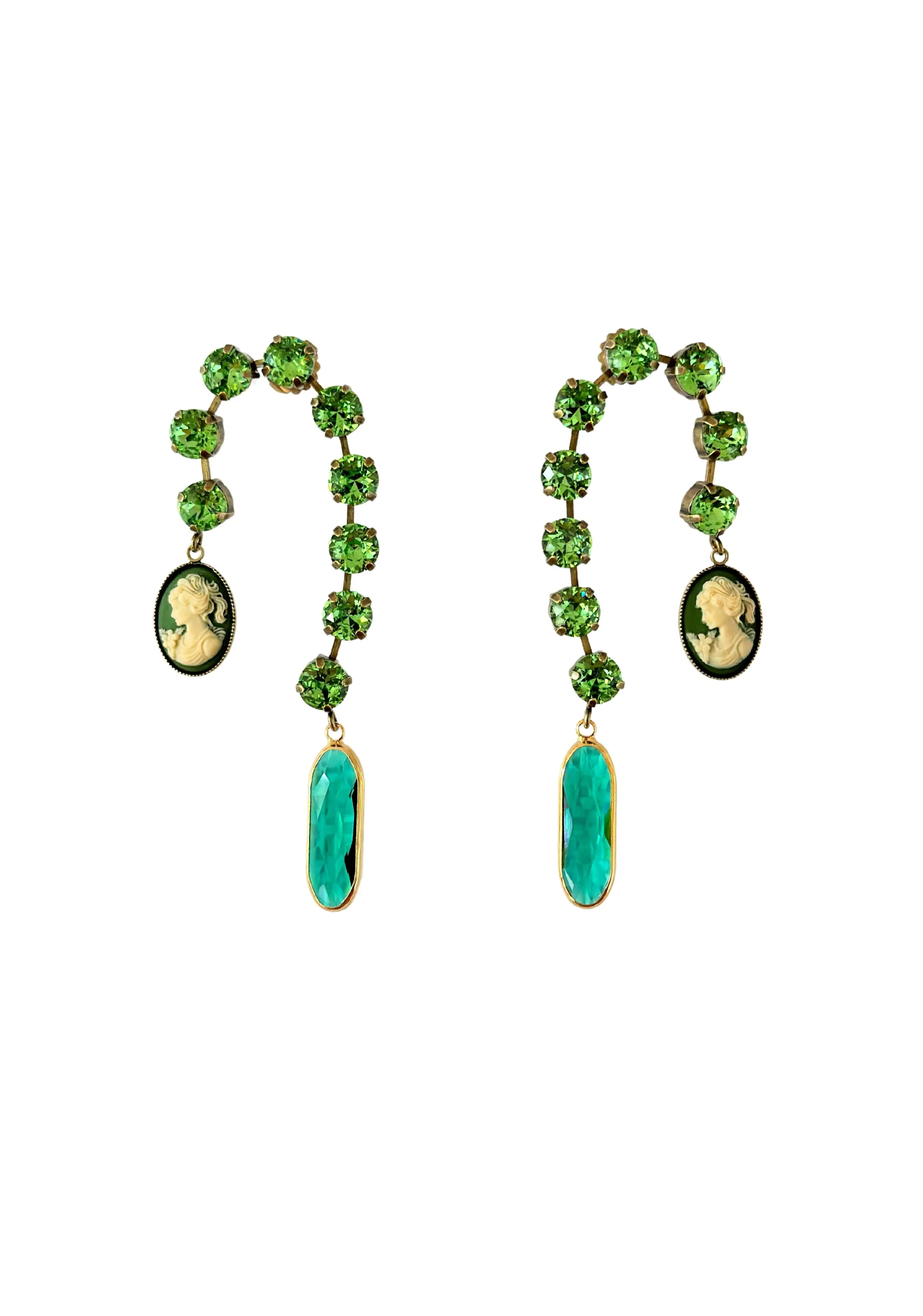 Cameo Waterfall Earrings Mint