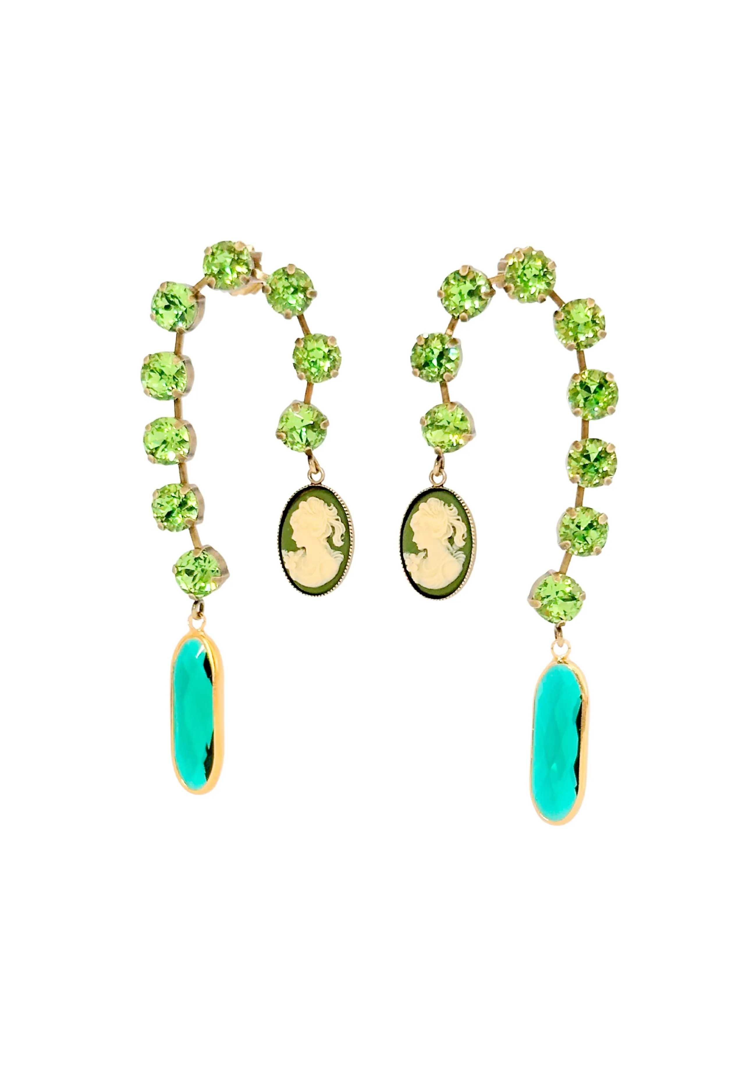 Cameo Waterfall Earrings Mint