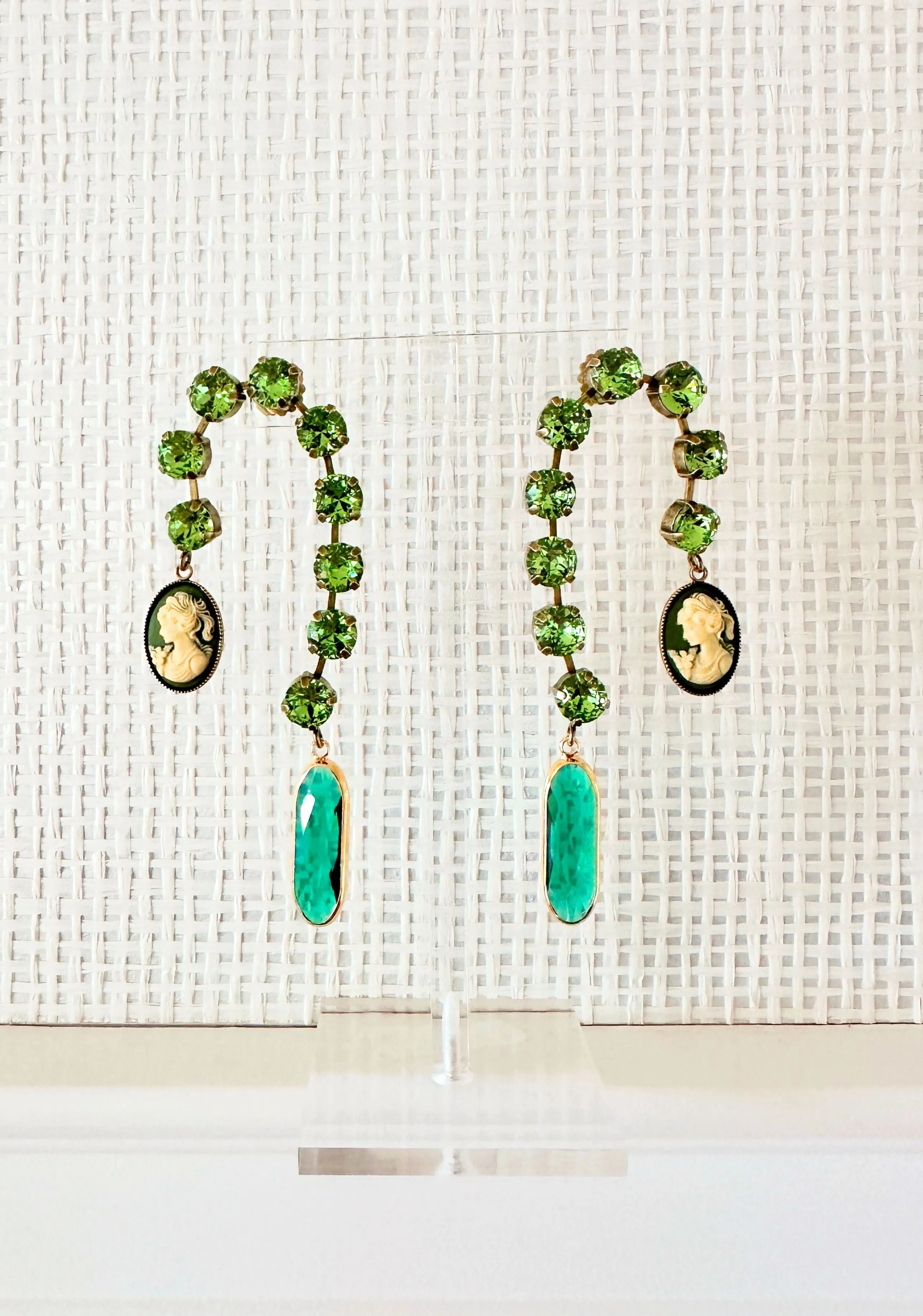Cameo Waterfall Earrings Mint