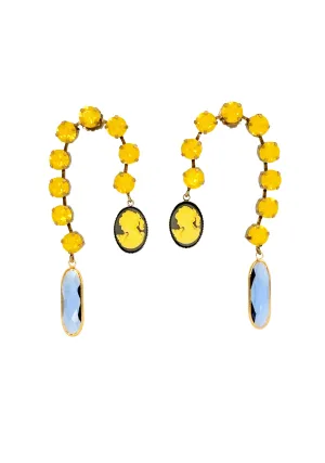 Cameo Waterfall Earrings Yellow