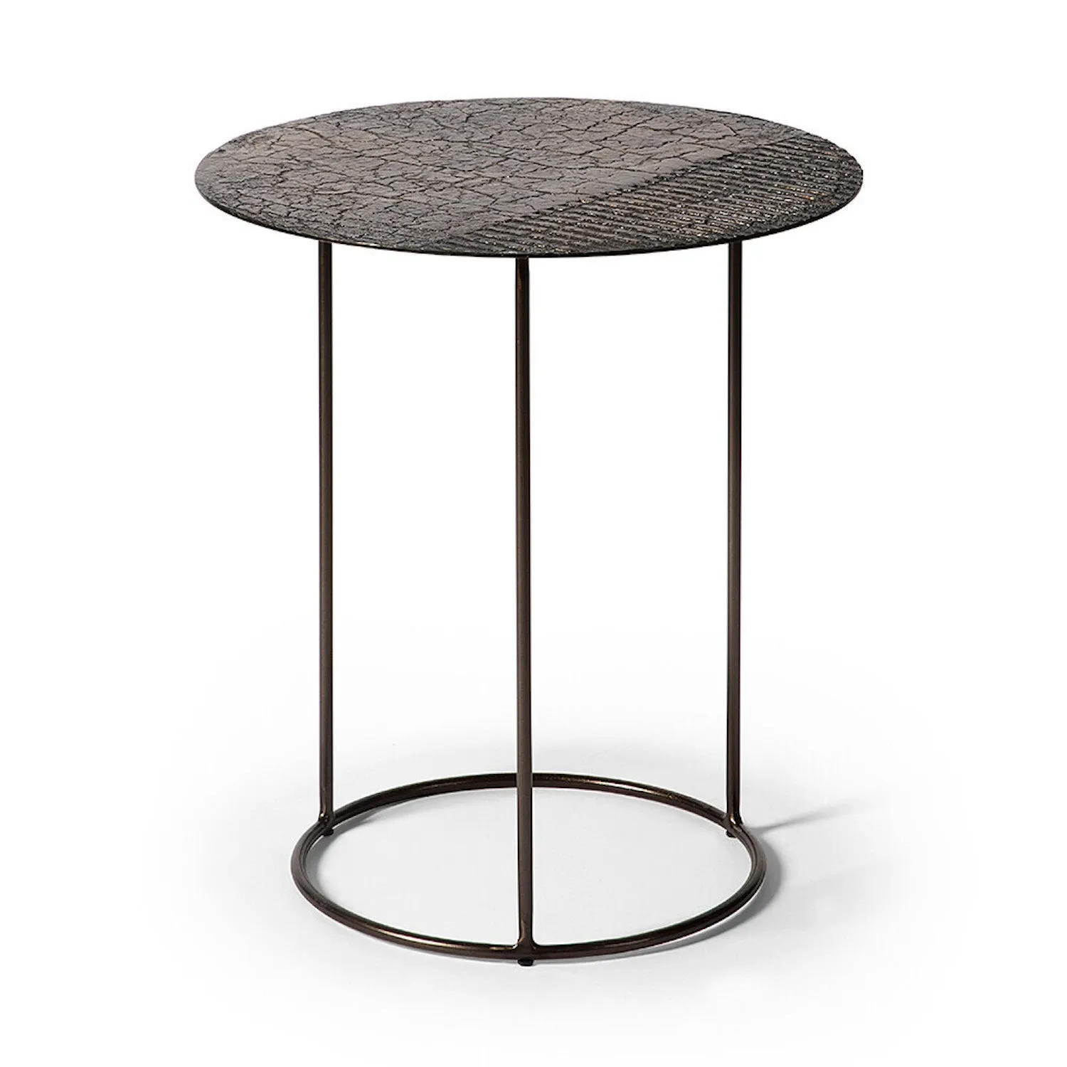 Celeste Side Table - Lava Linear - Whisky