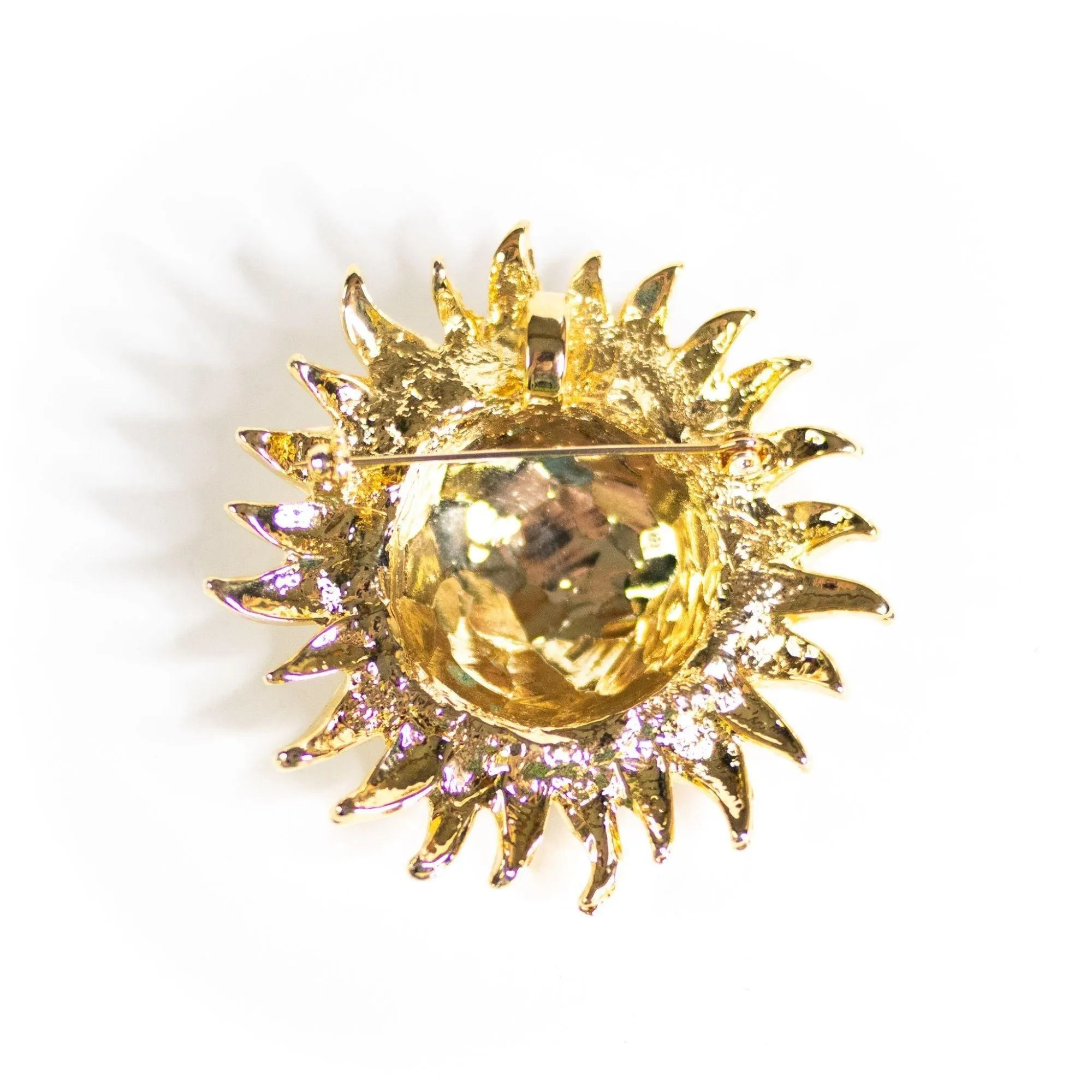 Celestial Gold and Blue Statement Brooch Pendant