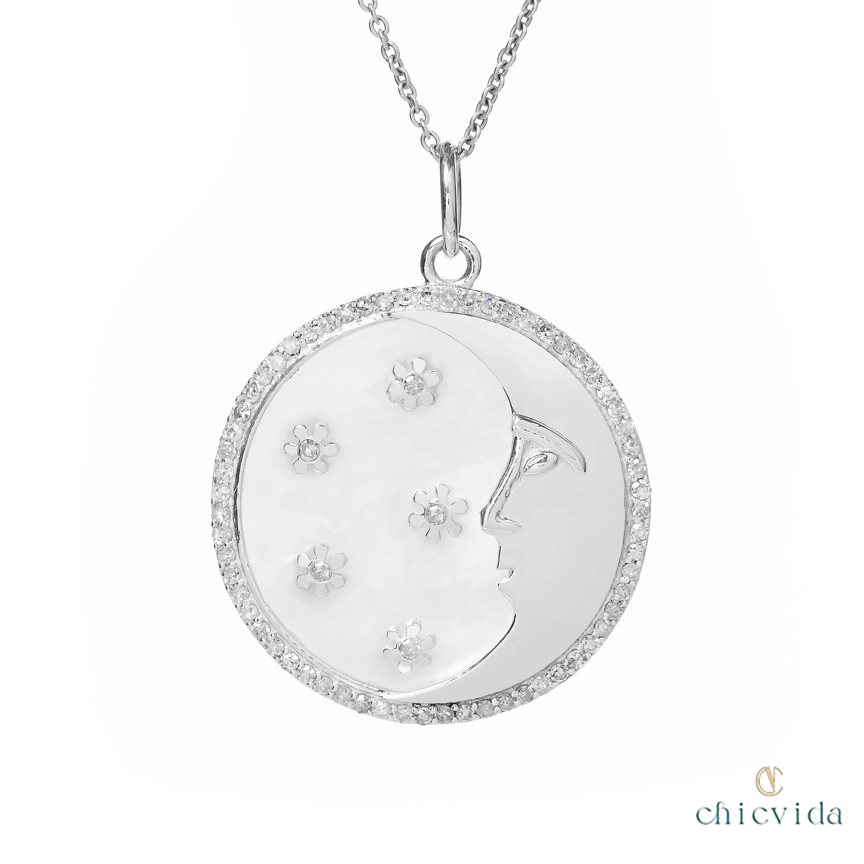 Celestial Moon Pendant Necklace