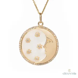 Celestial Moon Pendant Necklace