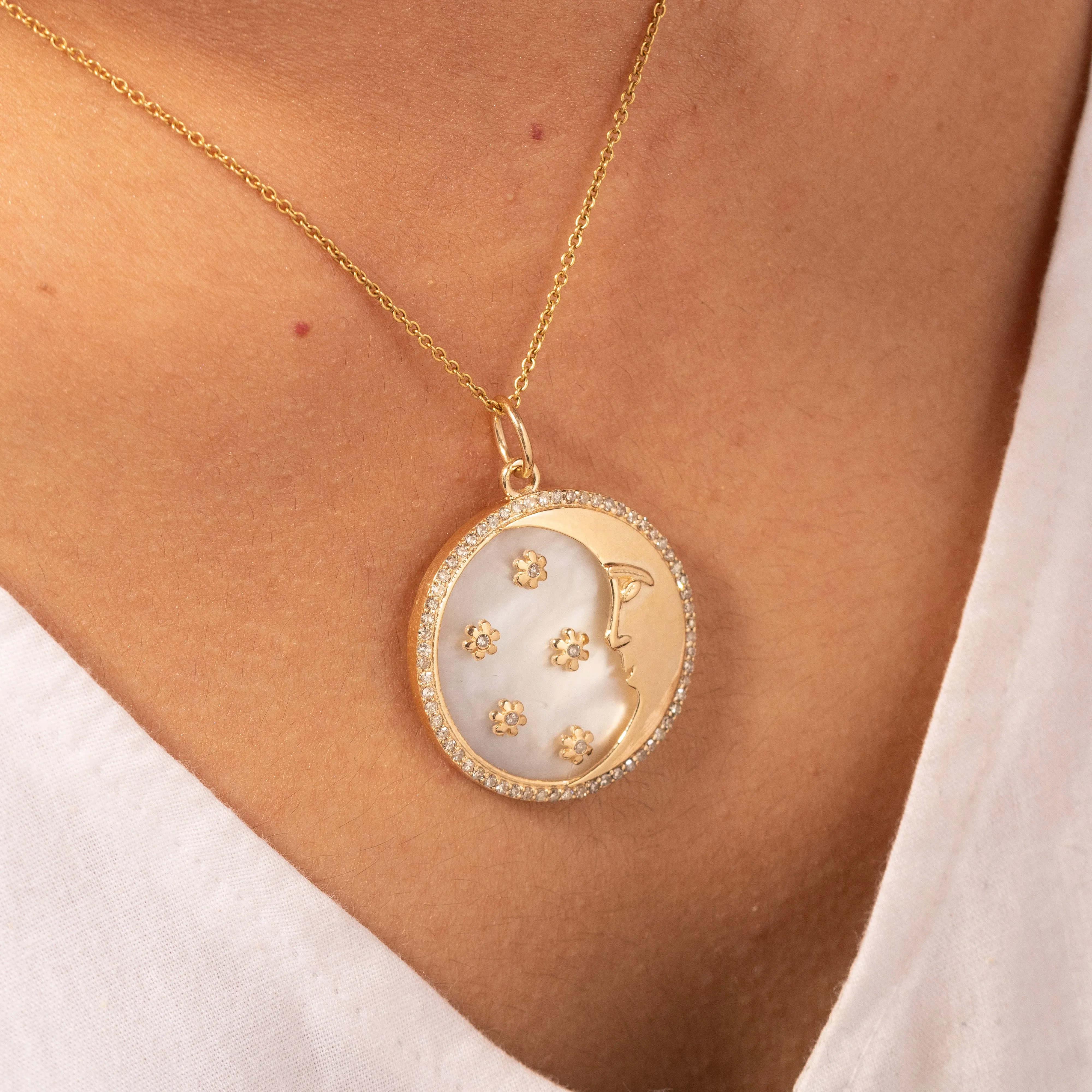 Celestial Moon Pendant Necklace