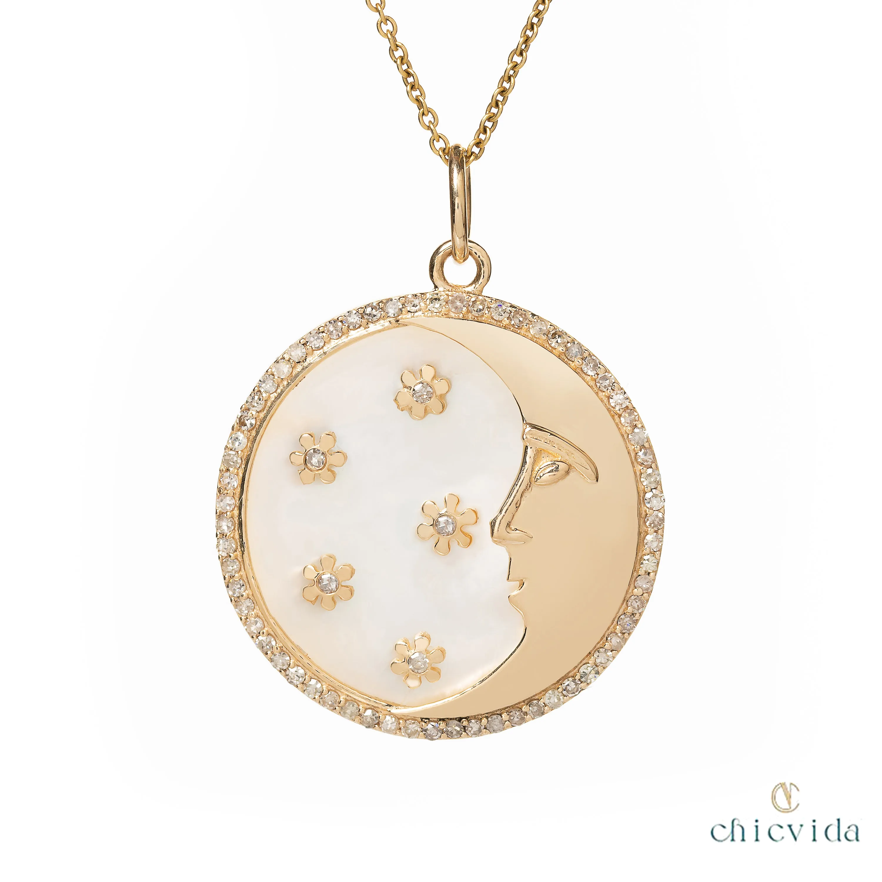 Celestial Moon Pendant Necklace