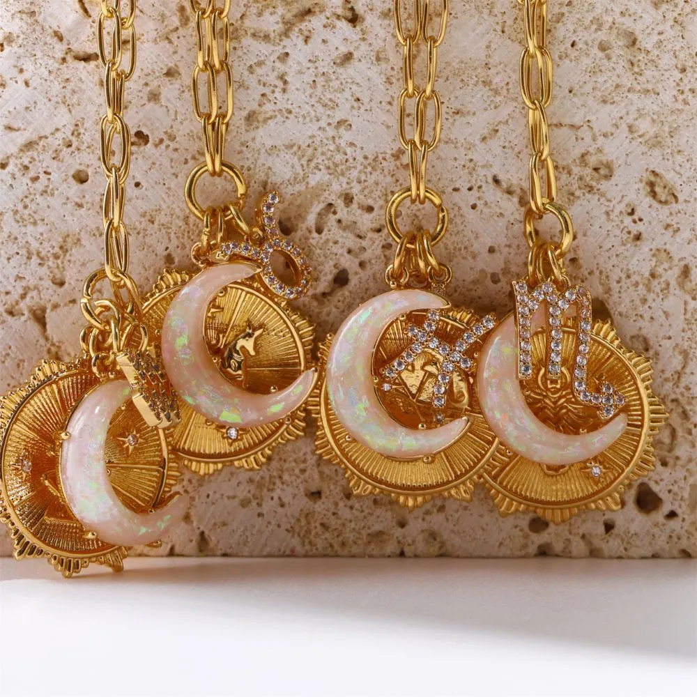 Celestial Zodiac Moon Necklace