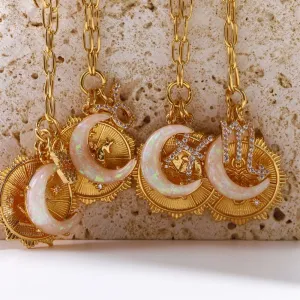 Celestial Zodiac Moon Necklace