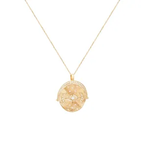 Celine Daoust Diamond Eye & Moon Medallion Necklace