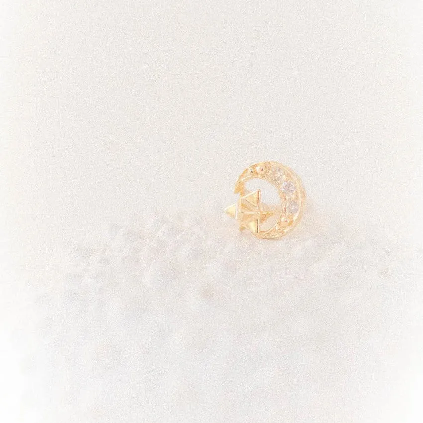 Celine Daoust Diamond Merkabah Moon Earrings