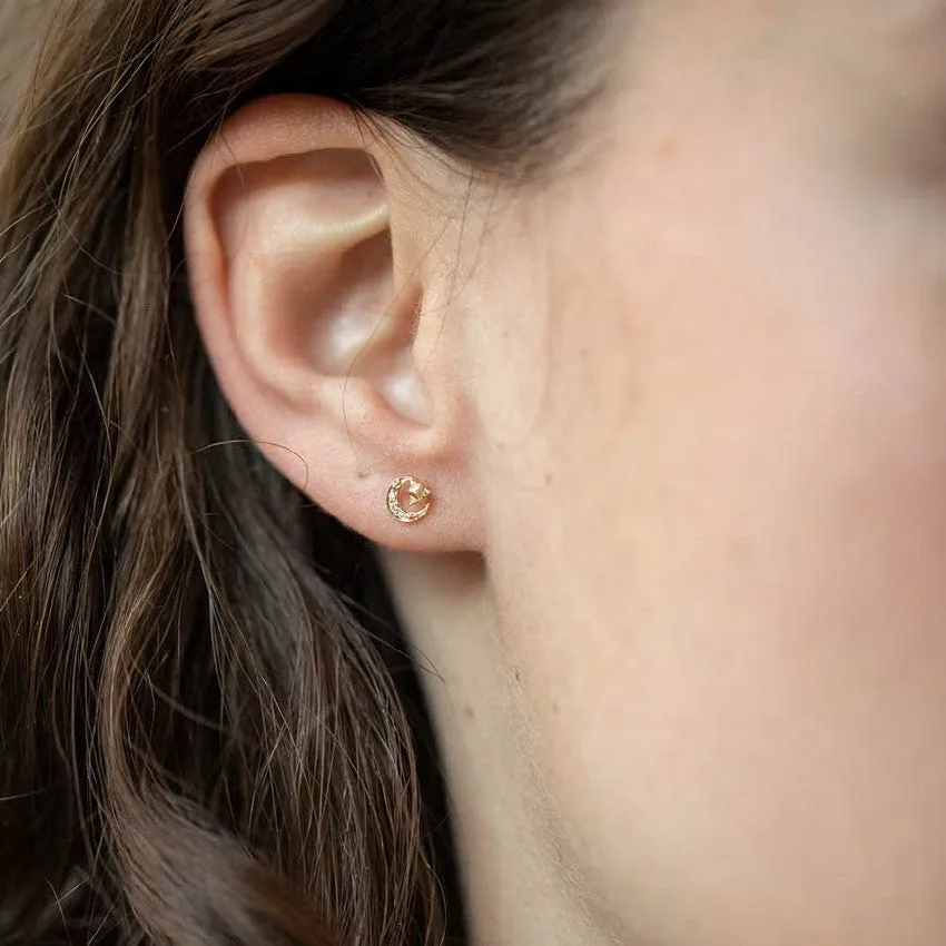 Celine Daoust Diamond Merkabah Moon Earrings