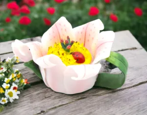 Ceramic Ladybug on Lily Flower Mini Teapot, Home Décor, Gift for Her, Mom, Farmhouse Kitchen Décor, Vintage Decor
