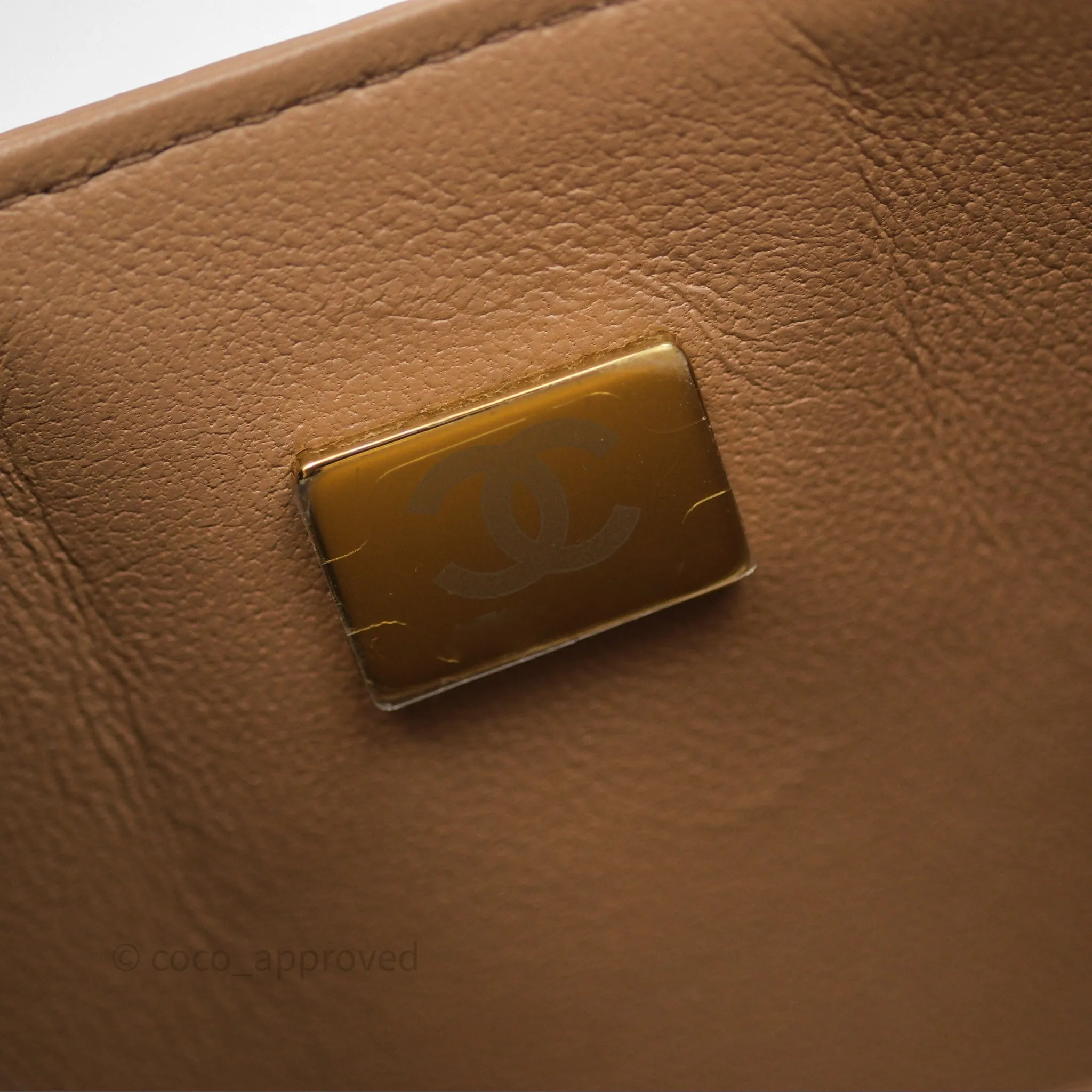 Chanel Classic M/L Medium Flap Dark Beige Caviar Gold Hardware
