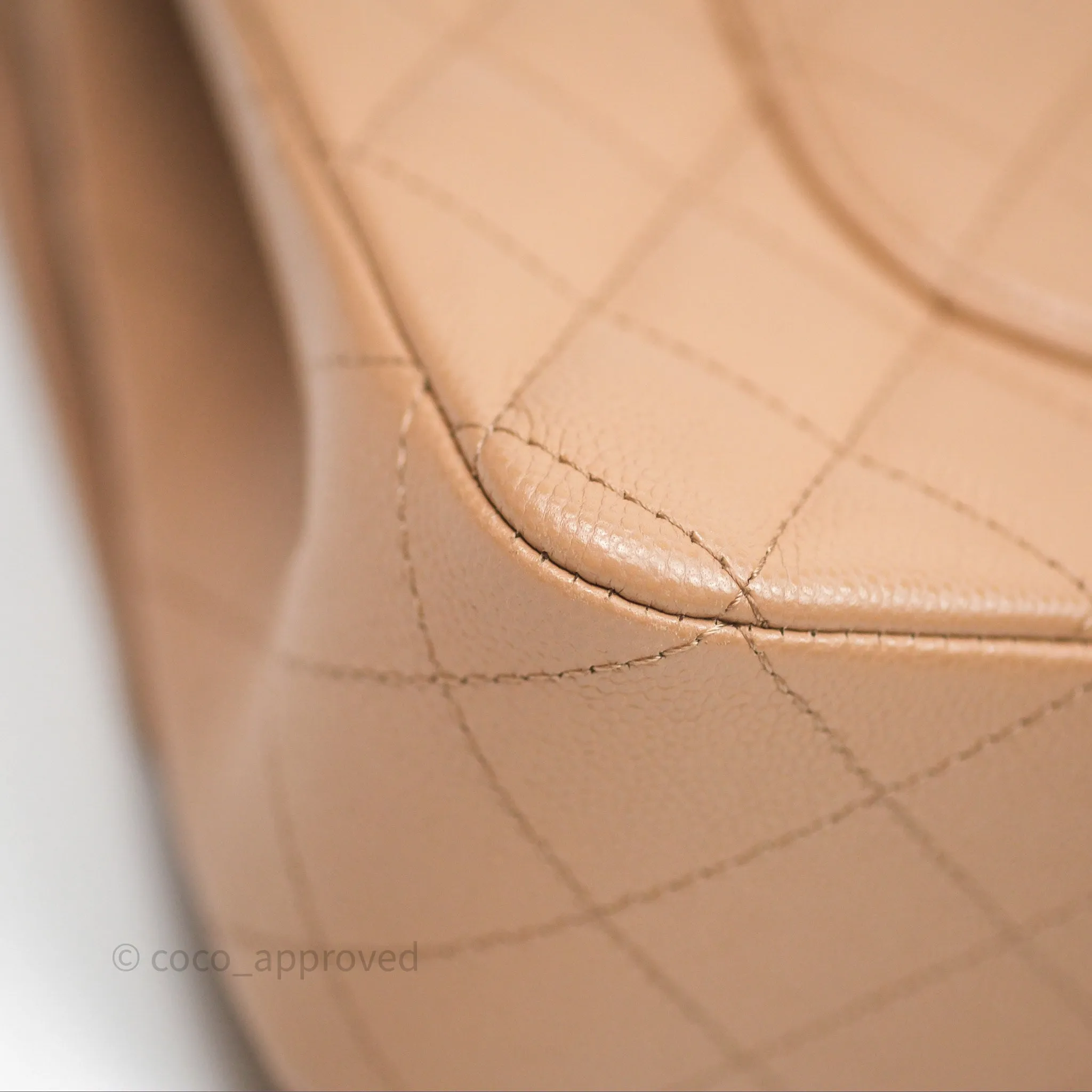 Chanel Classic M/L Medium Flap Dark Beige Caviar Gold Hardware