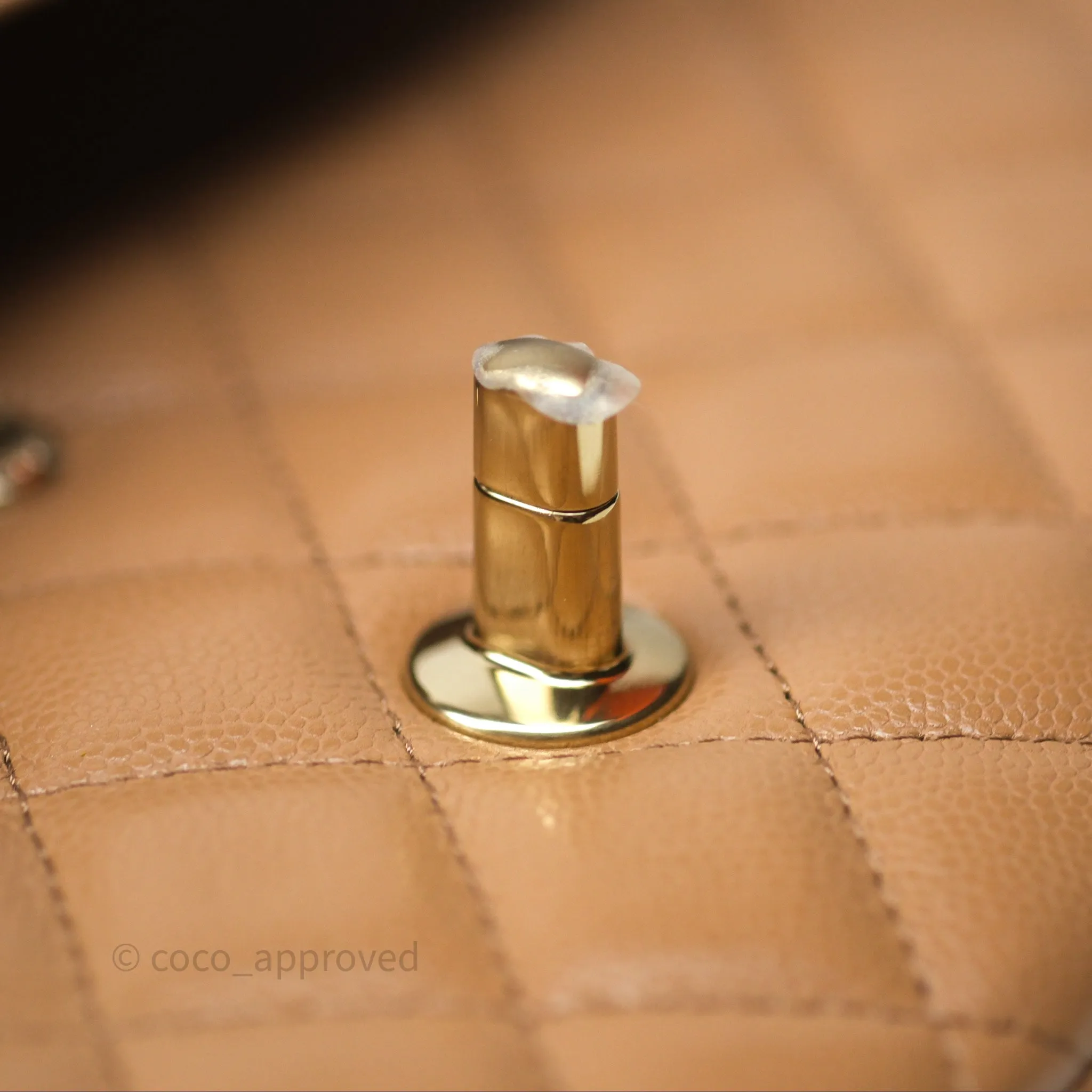 Chanel Classic M/L Medium Flap Dark Beige Caviar Gold Hardware