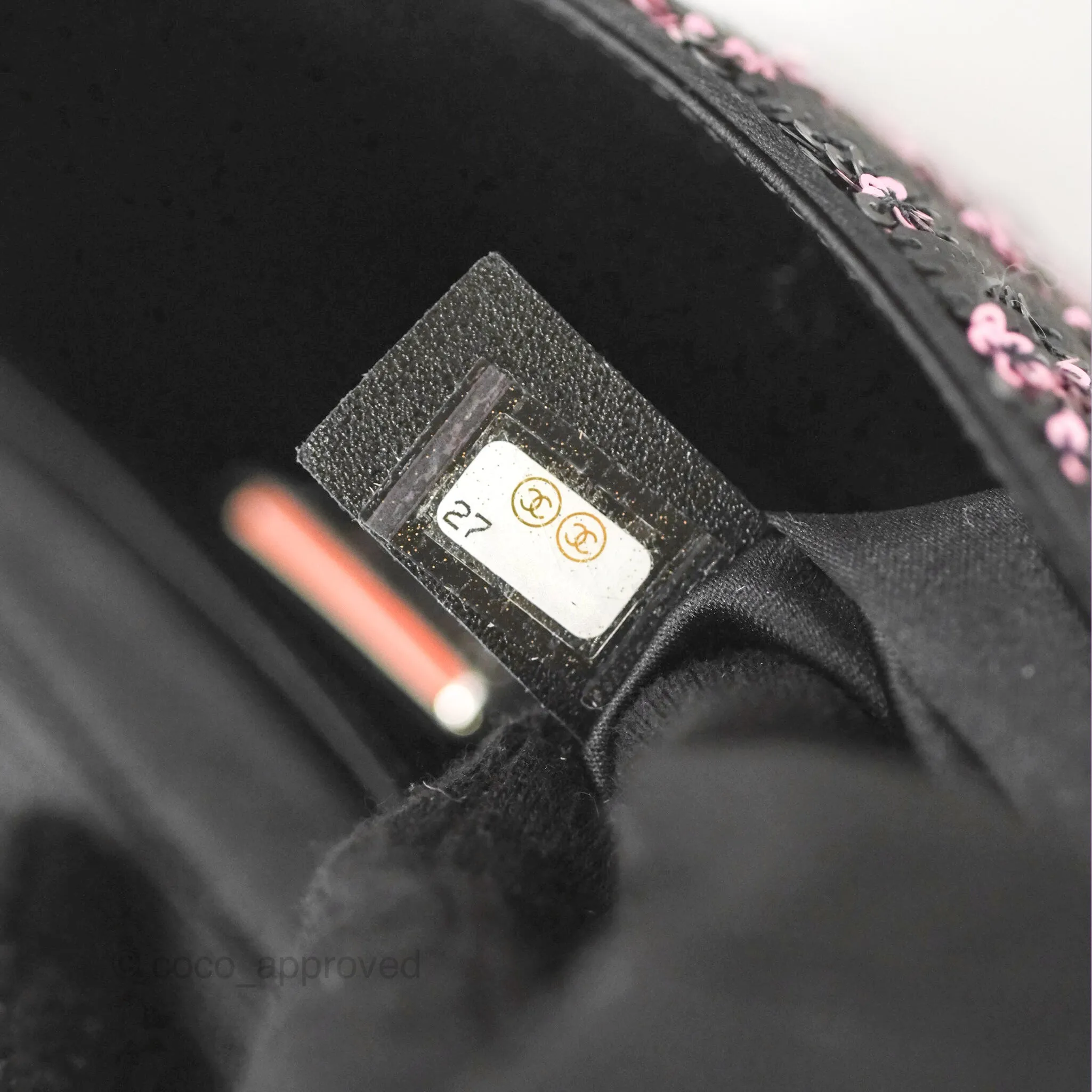 Chanel Medium CC Sequins Flap Bag Pink & Black Silver Hardware