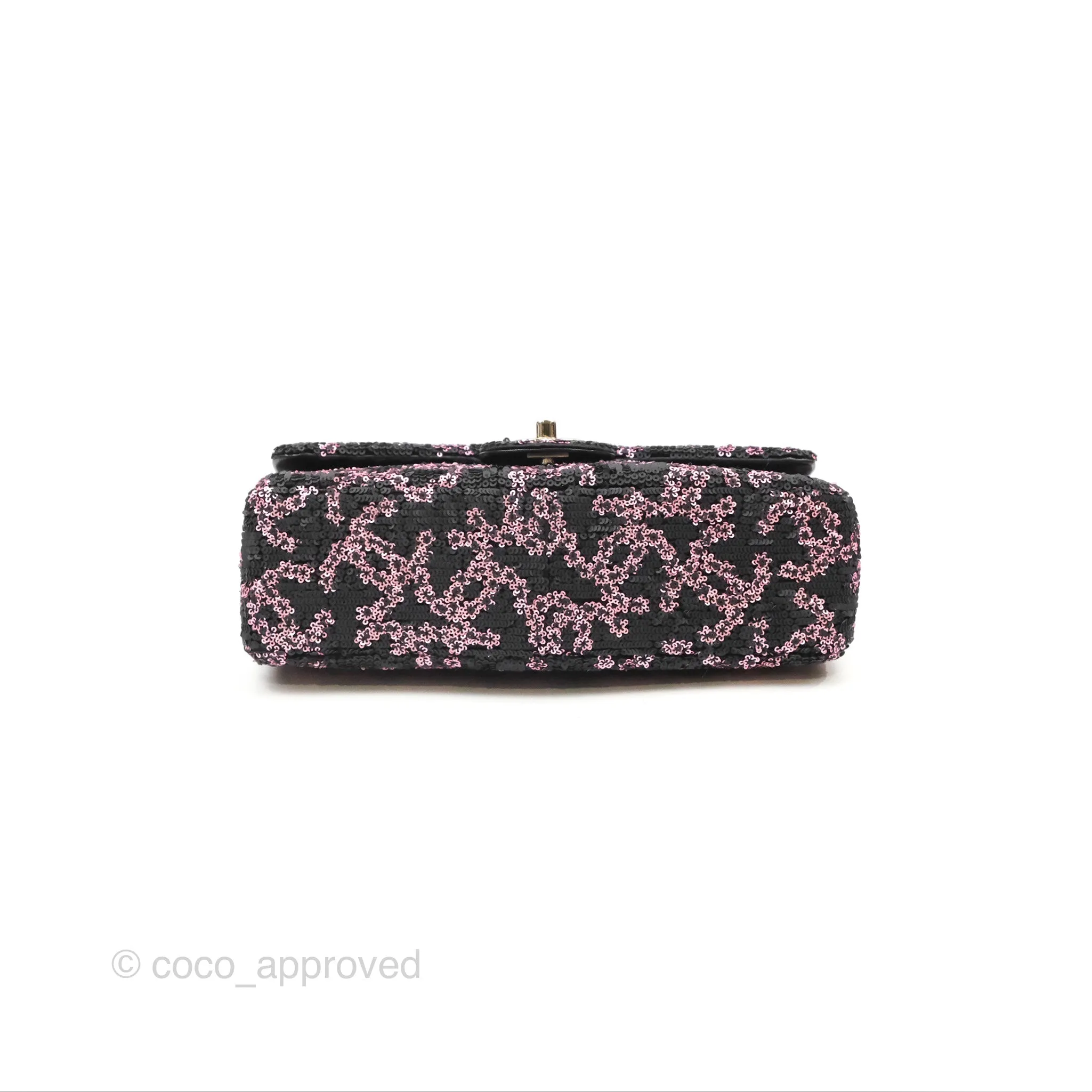 Chanel Medium CC Sequins Flap Bag Pink & Black Silver Hardware