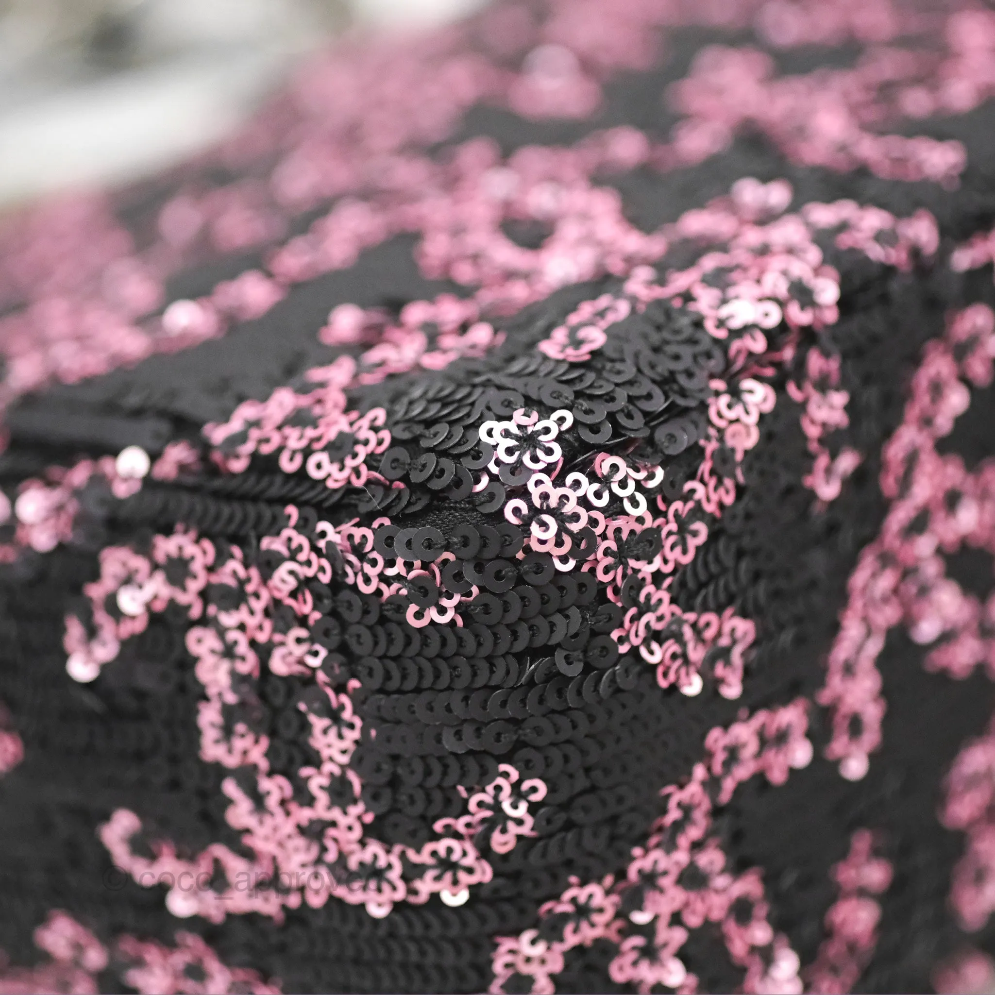 Chanel Medium CC Sequins Flap Bag Pink & Black Silver Hardware