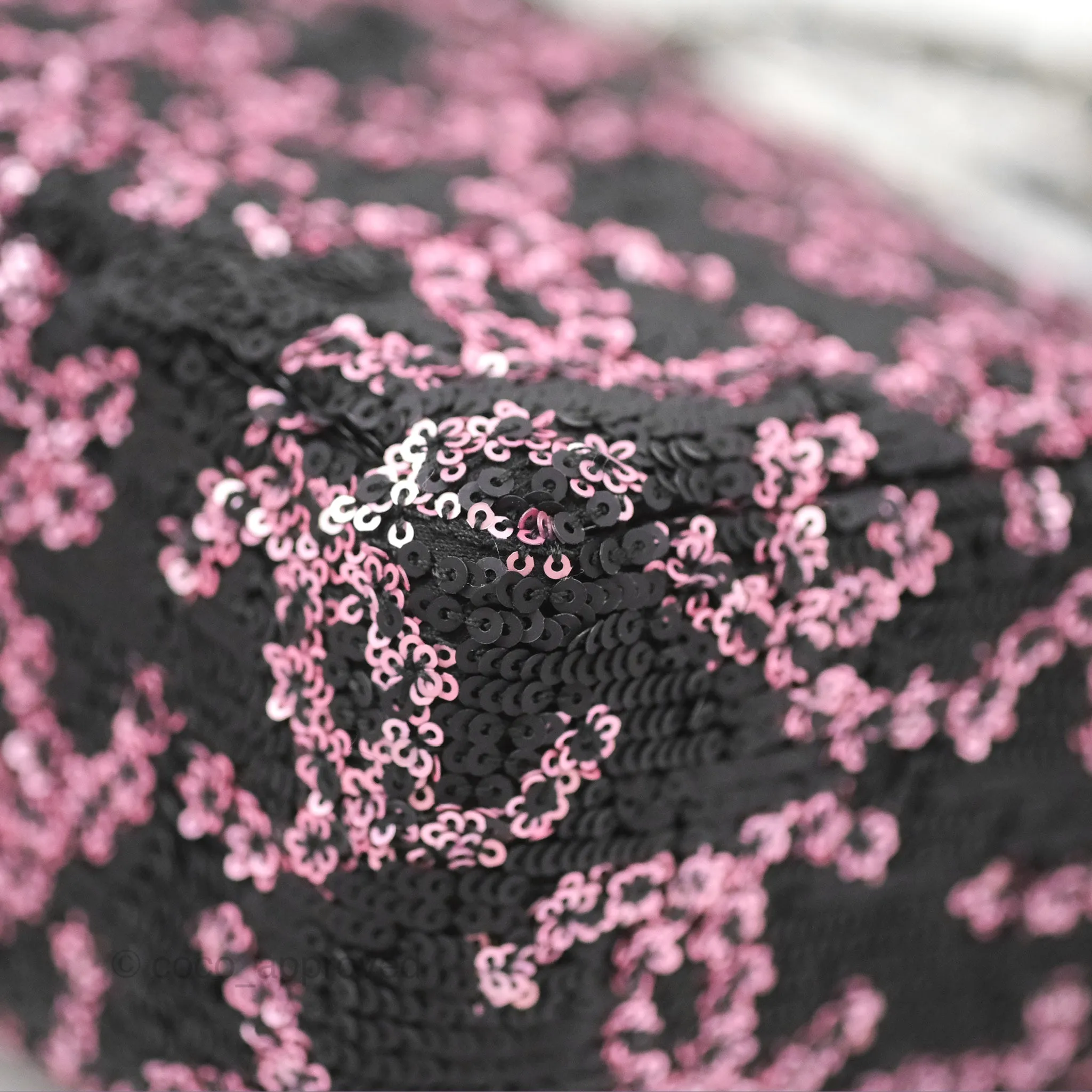 Chanel Medium CC Sequins Flap Bag Pink & Black Silver Hardware