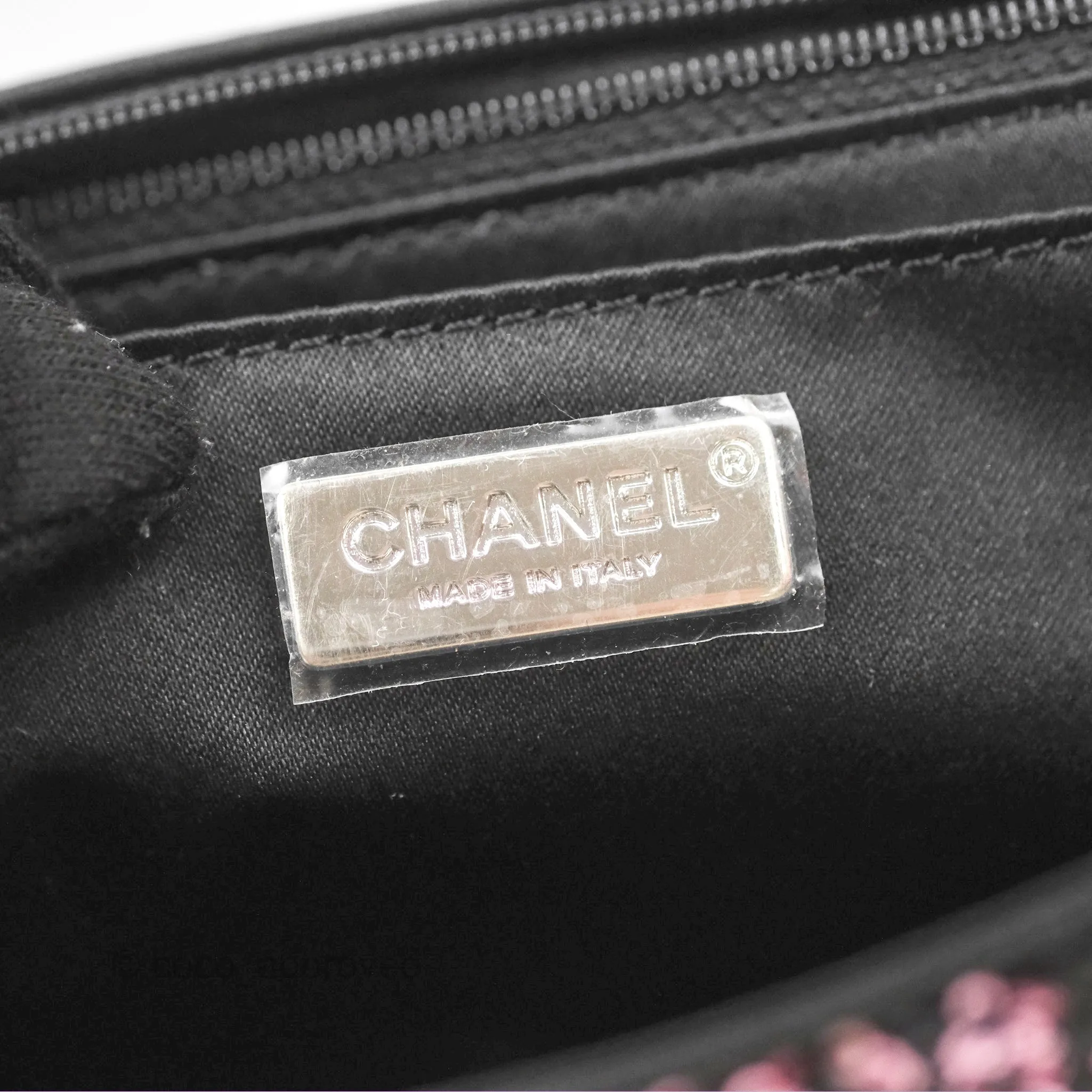 Chanel Medium CC Sequins Flap Bag Pink & Black Silver Hardware