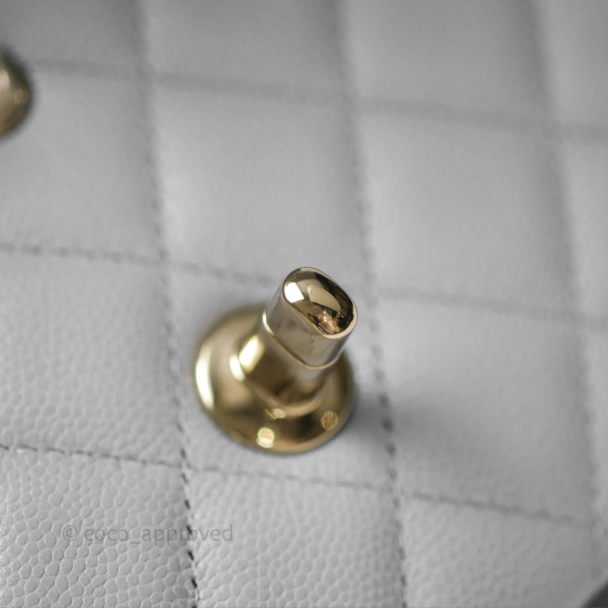Chanel M/L Medium Classic Flap Quilted Grey Caviar Gold Hardware