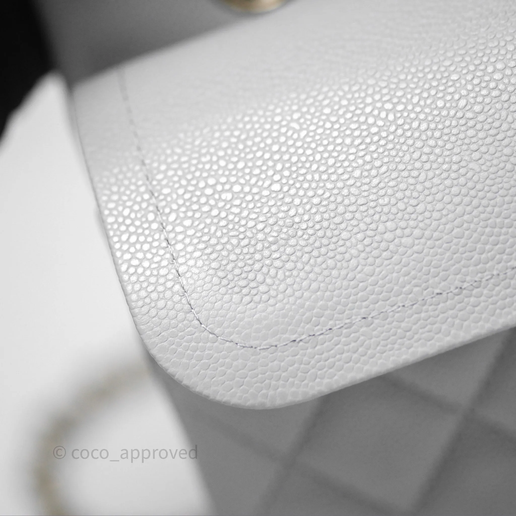 Chanel M/L Medium Classic Flap Quilted Grey Caviar Gold Hardware
