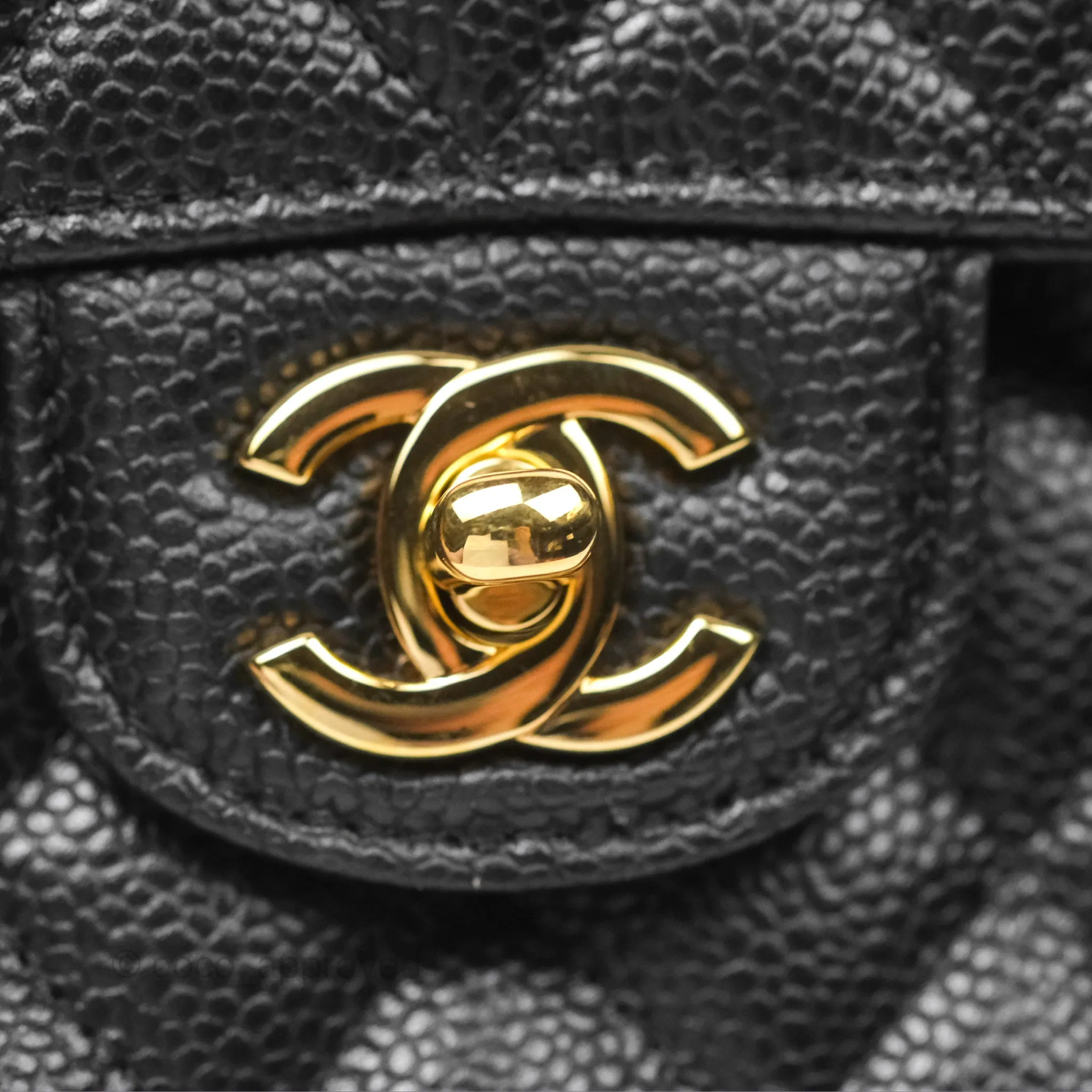 Chanel Small Classic Flap Quilted Black Caviar Gold Hardware