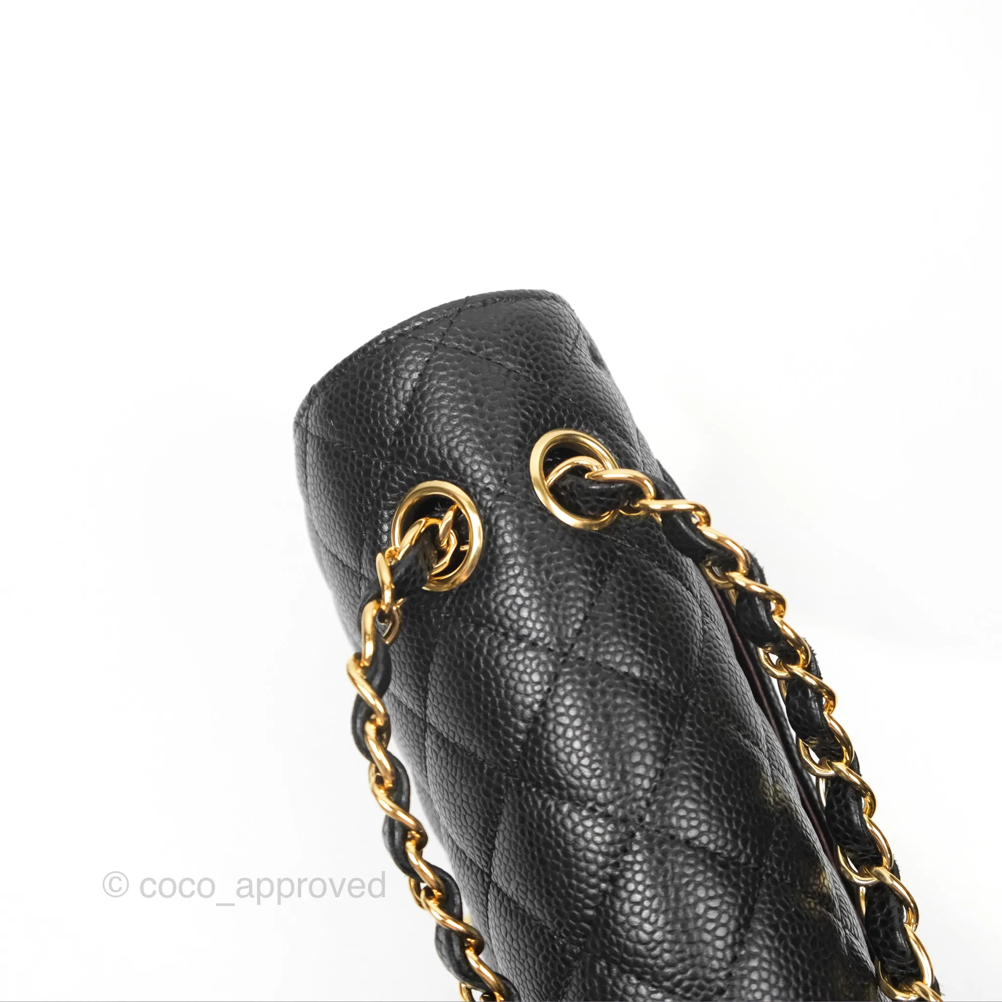 Chanel Small Classic Flap Quilted Black Caviar Gold Hardware